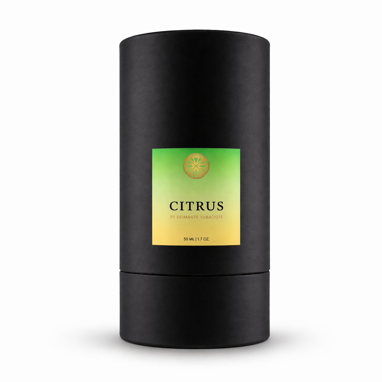 citrus woody perfume for women packaging and bottle close up